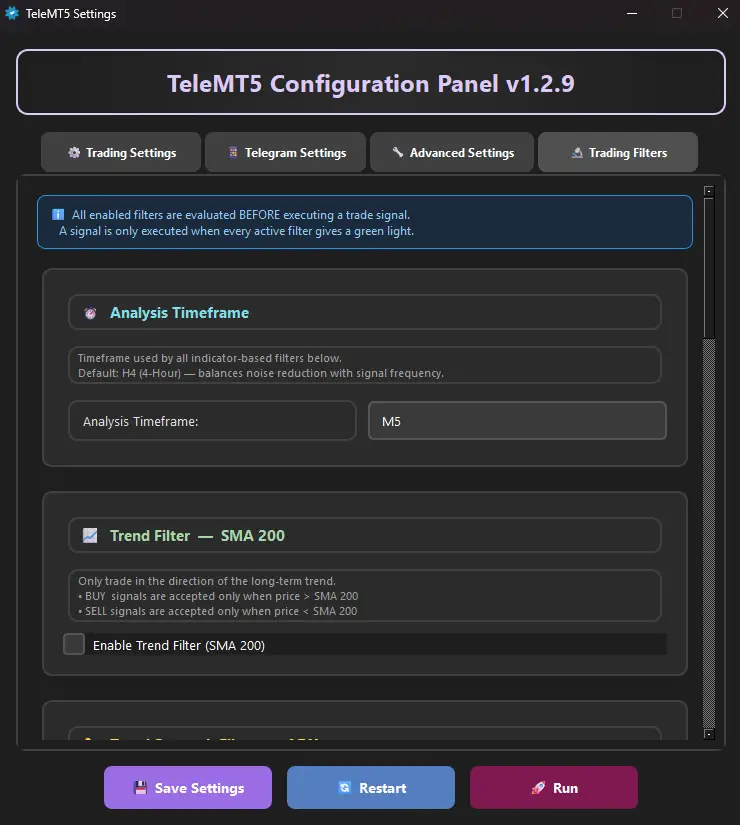 TeleMT5 Settings