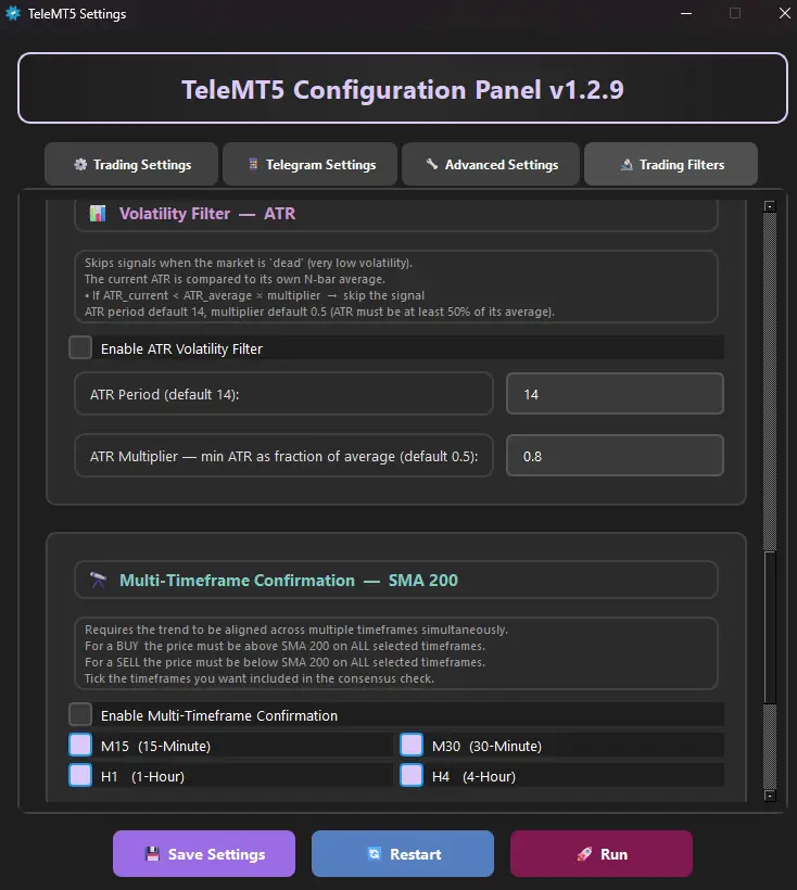 TeleMT5 Settings